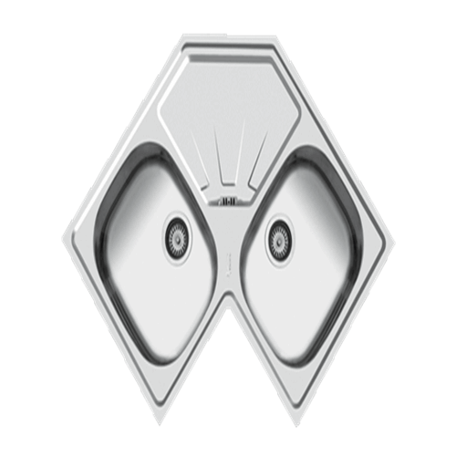 سینک ظرفشویی  توکار دو لگنه  استیل اخوان